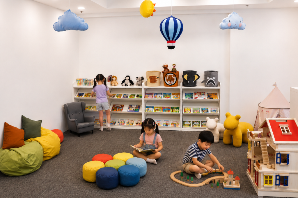 AP Kowloon Book area with kids